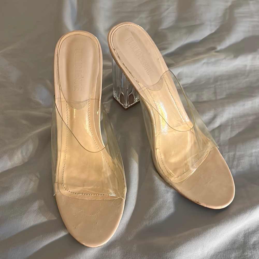 Public Desire Clear Sandals Size 7